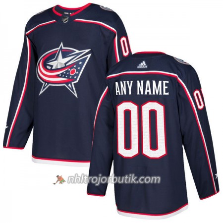 Män Ishockey Columbus Blue Jackets Tröja med eget tryck Adidas 2017-2018 Marinblå Authentic